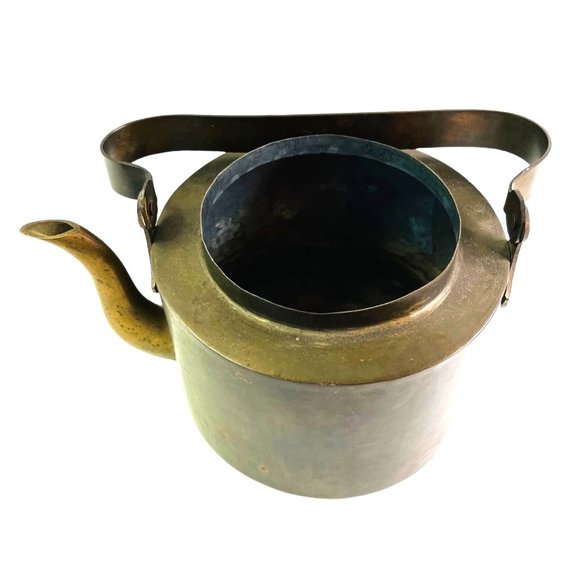 Vintage Old Copper Kettle Coffee / Teapot Heavy 7.25" x 9" Handmade - Picture 6 of 8